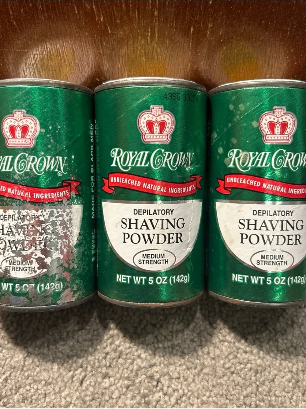 X3 Royal Crown Depilatory Shaving Powder MEDIUM Strength Lemon Lime 5oz